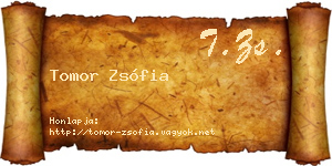 Tomor Zsófia névjegykártya